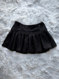 Lace Gray | Ruffled Lace Button A-Line Mini Skirt, Versatile All-Season Slim-Fit Original Short Skirt