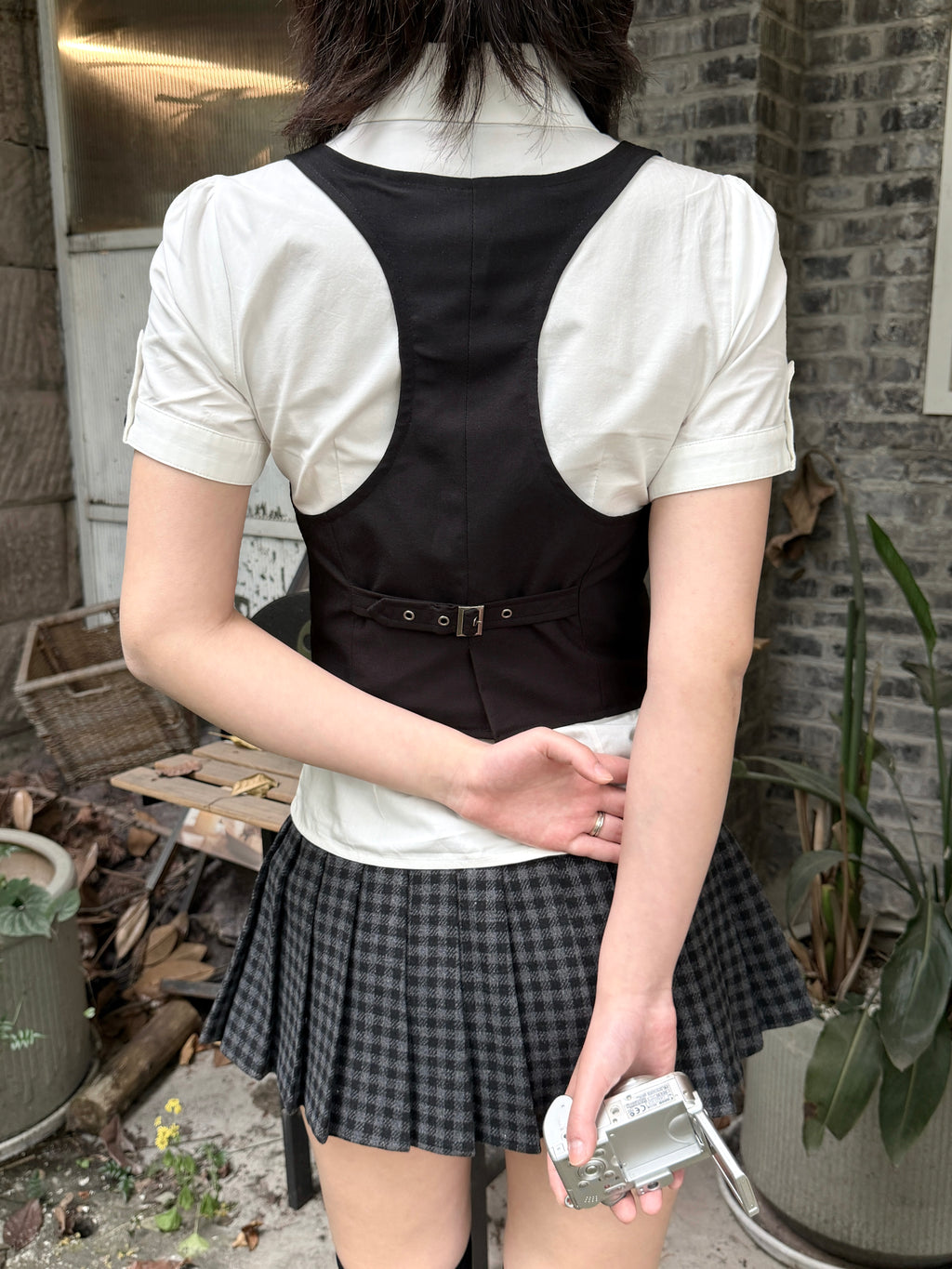 Lace Gray | Basic White Shirt, Versatile Waist Slim Black Button Foldable Cuff Summer Breathable Short Sleeve Blouse