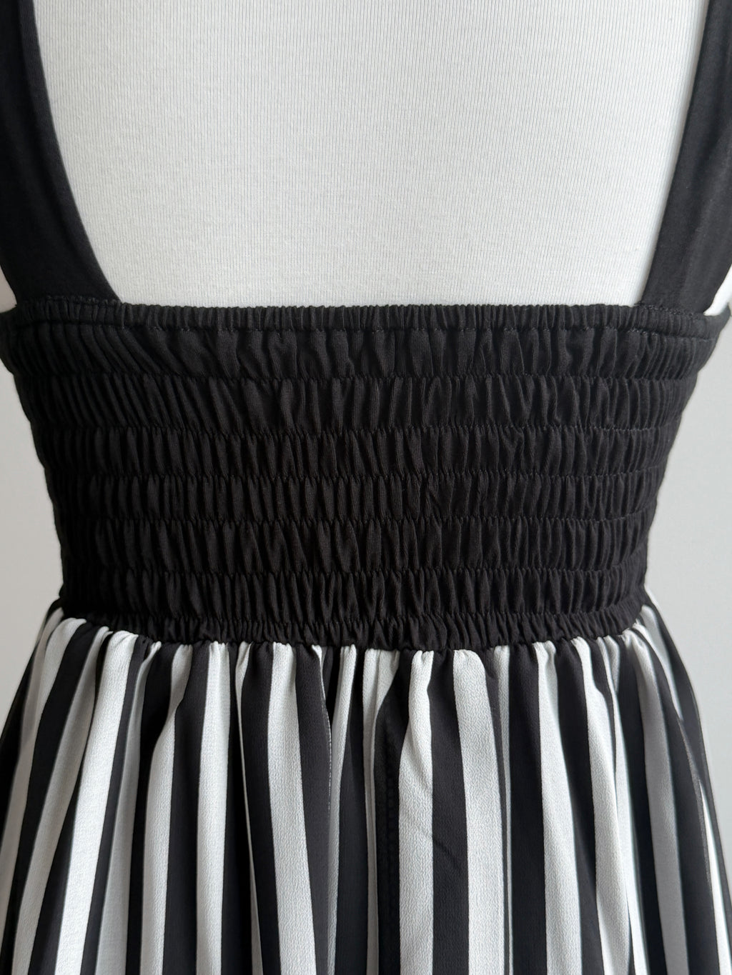 Lace Gray| Vintage Black & White Striped Cami Dress, Lace Patchwork Sleeveless Dress with Wide Straps