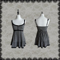 Lace Gray|Cami Top Adjustable Straps, Lace Trim, Cropped Layered Gray Aesthetic